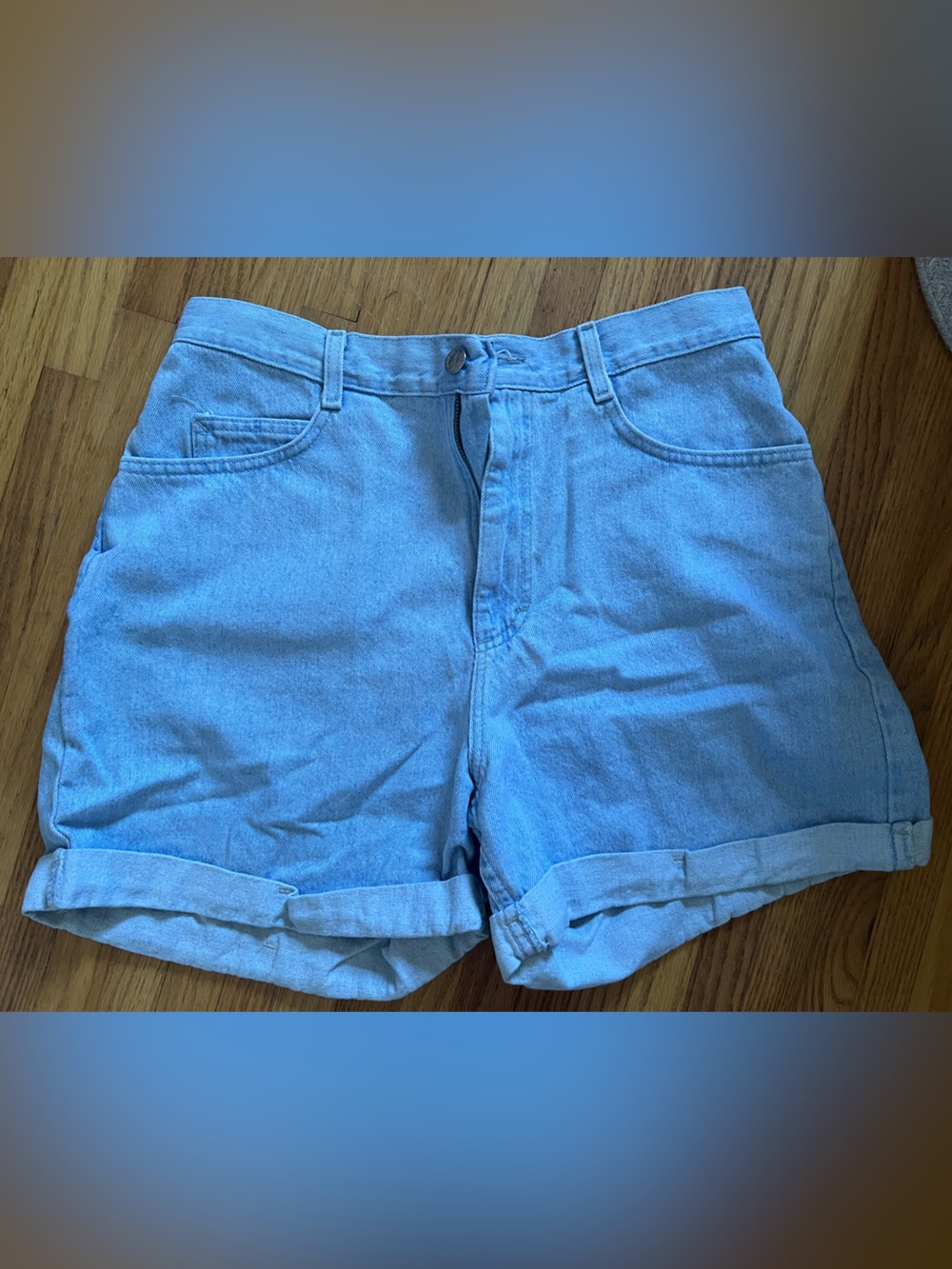 Vintage Riders by Lee Light Blue Rolled-Hem Denim Shorts